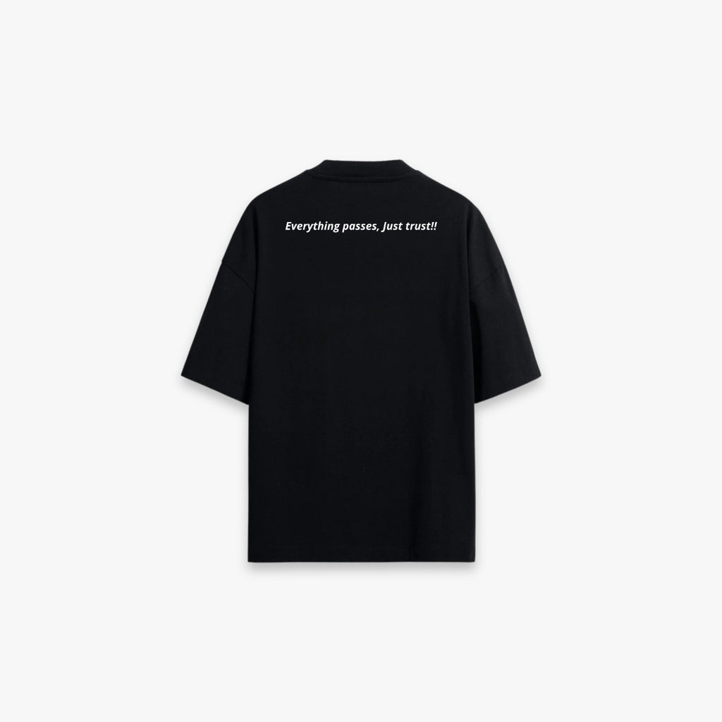 Black Oversize T-Shirt - Everything Happens Just Trust