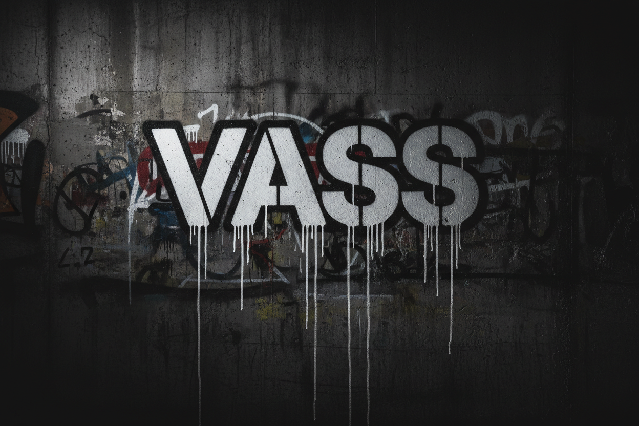 VASS letras blancas llorosas
